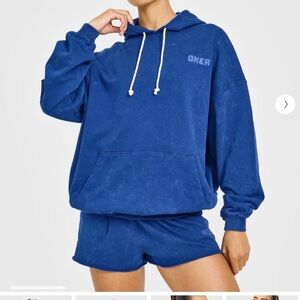 Oner Active - Raw Lounge Washed Blue Hoodie Sz L *NWT